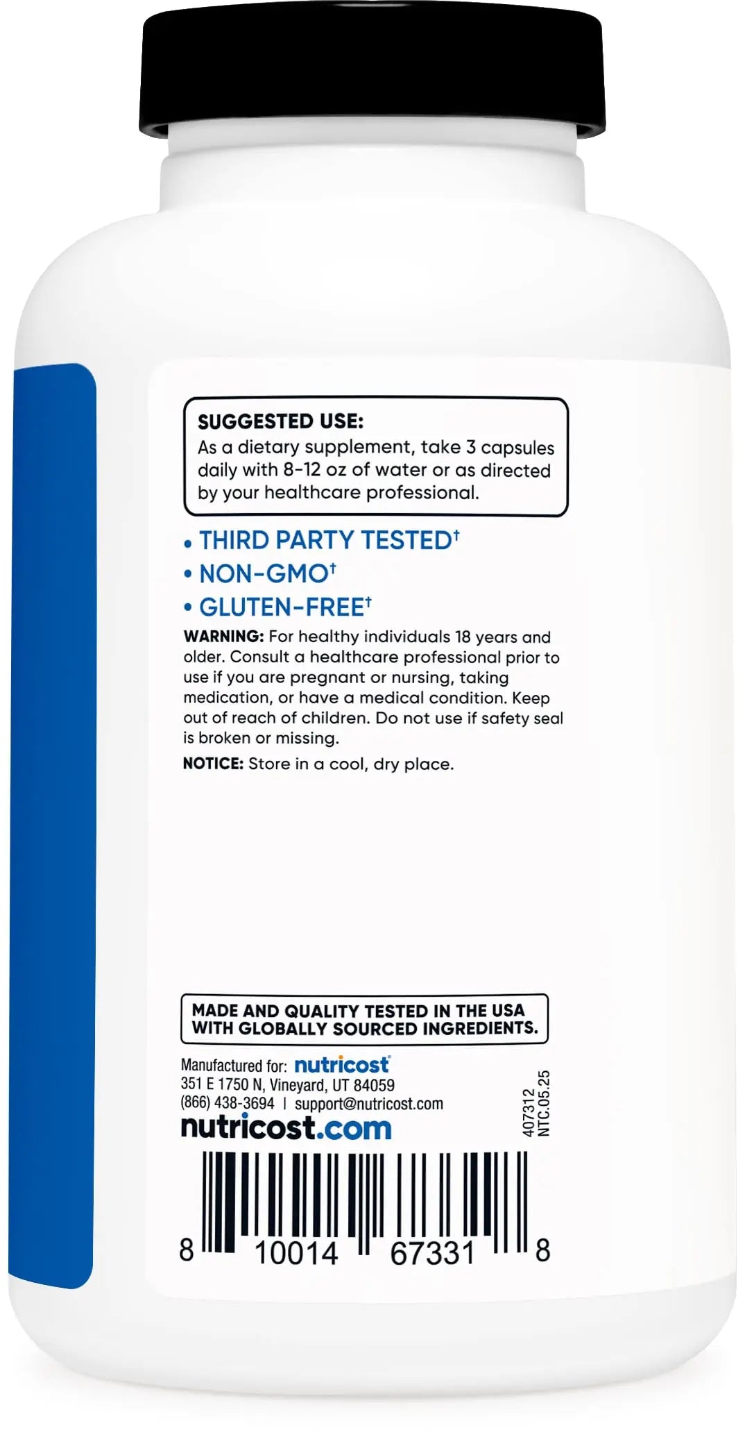 Nutricost Nitric Oxide Booster 2250mg, 180 Capsules - 750mg Per Casule, 60 Servings - Gluten Free and Non-GMO Nutricost