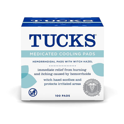 TUCKS Medicated Cooling Pads, 100 Count – Hemorrhoid Pads with Witch Hazel, Cleanses Sensitive Areas, Protects from Irritation, Hemorrhoid Treatment, Medicated Pads Used by Hospitals Gsupps Australia