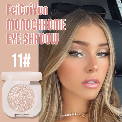 FeiCuiYun Glitter Shimmer Sparkle Eye Shadow Palette Makeup for Older Women, Pearl White Silver Glitter Shimmer Metallic Holographic Iridescent Cream Iridescent Single Monochrome Eyeshadow Makeup, 11 FeiCuiYun