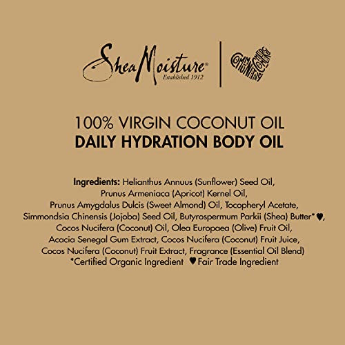 SheaMoisture Daily Hydration Body Oil Virgin Coconut Oil For Dry Skin Paraben Free 8 oz Shea Moisture