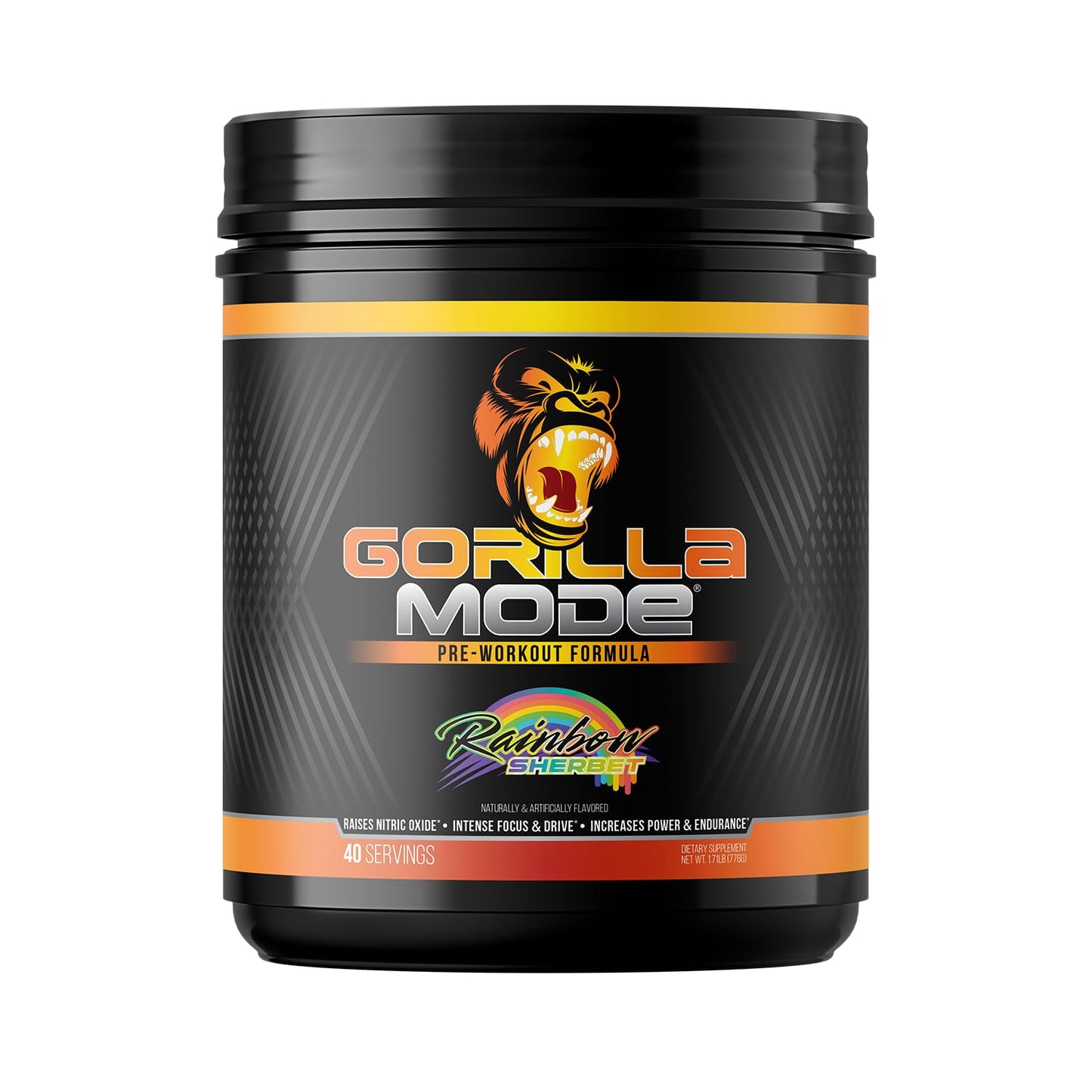 Gorilla Mode Pre Workout - Massive Pumps · Laser Focus · Energy · Power - L-Citrulline, Creatine, L-Tyrosine, Betaine, Hydroprime®, Alpha-GPC, 400mg Caffeine, Huperzine A - 792g (Rocket Frost)