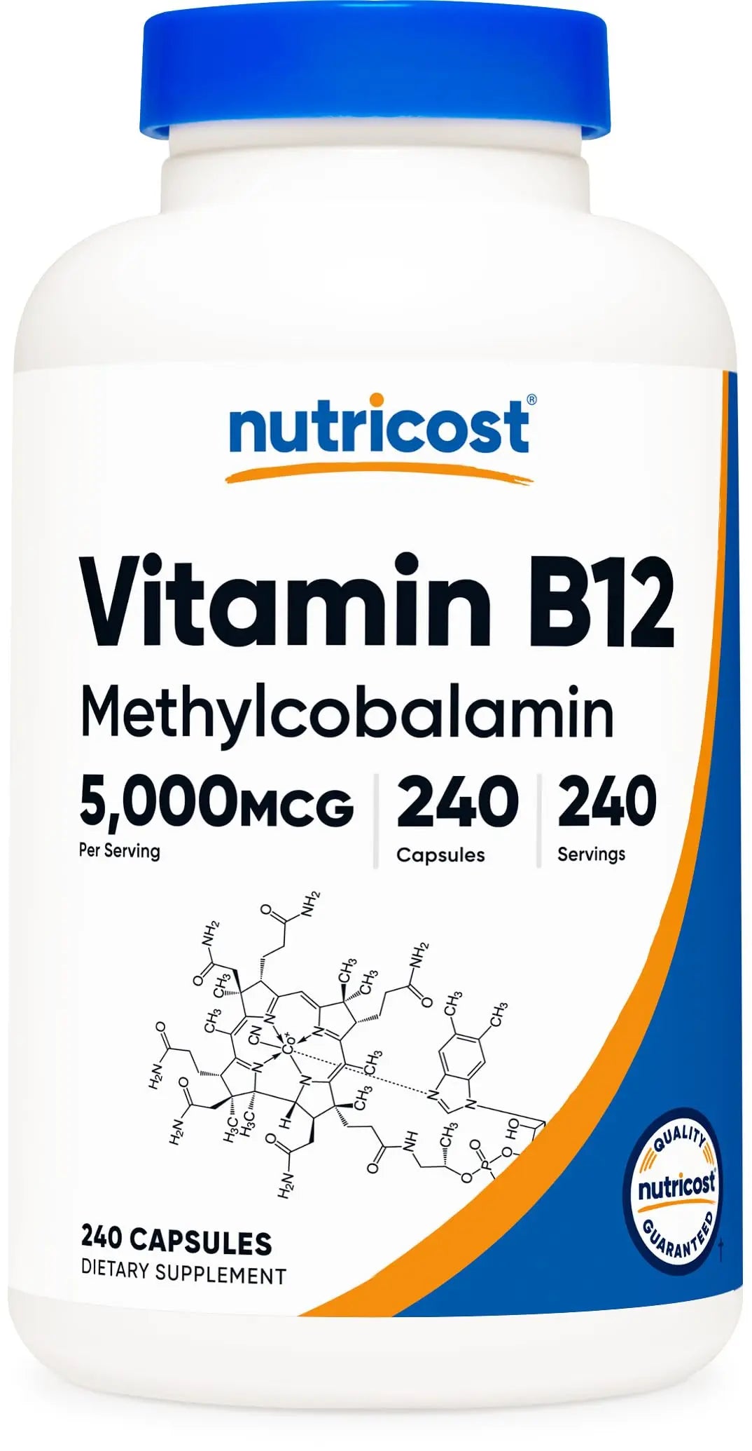 Nutricost Vitamin B12 (Methylcobalamin) 5000mcg, 240 Capsules - Vegetarian Caps, Non-GMO, Gluten Free B12 Supplement Nutricost