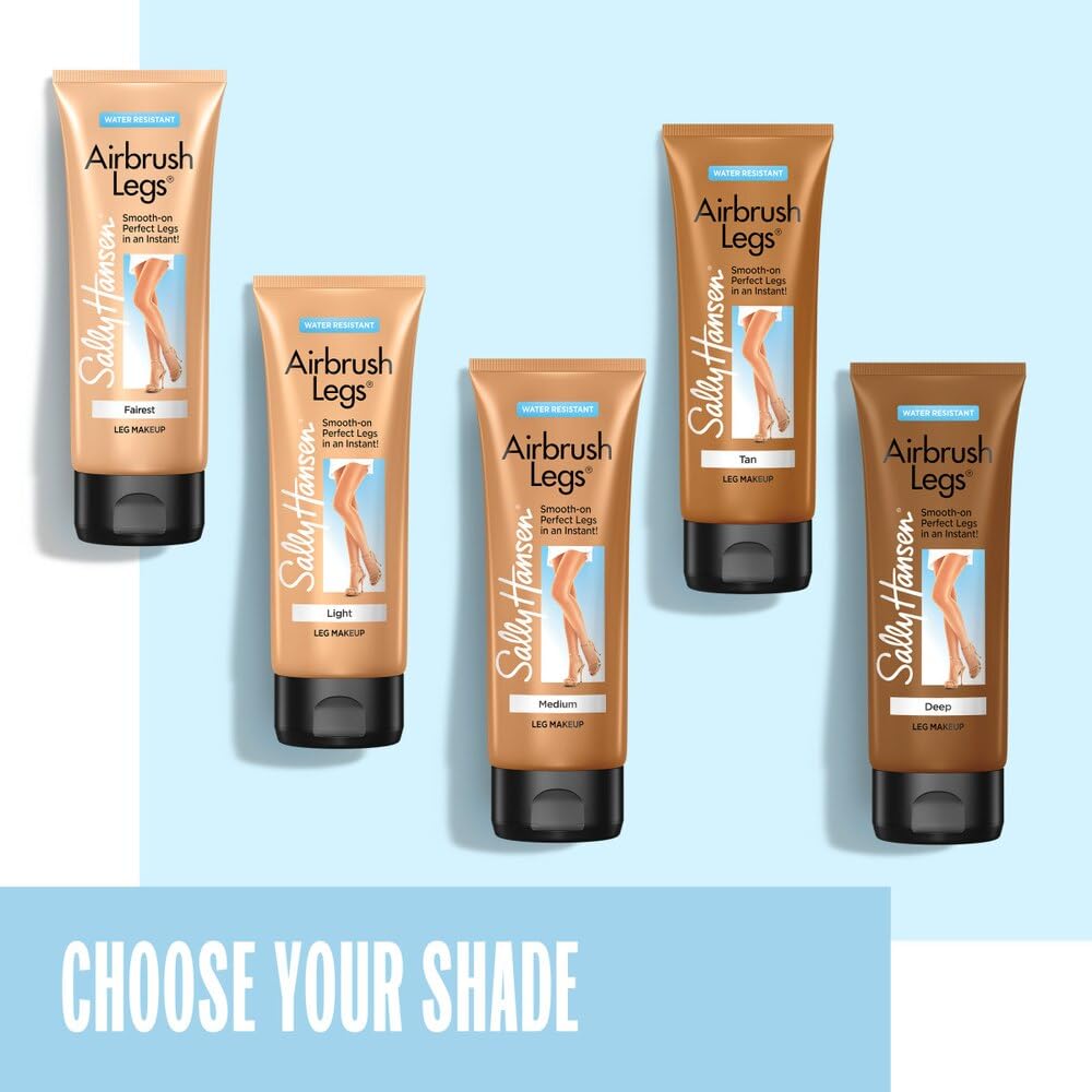 Sally Hansen Airbrush Legs Leg Makeup Lotion | Easy Application, Flawless-Looking Legs, Water-Resistant, Transfer-Proof | Light | Subtle Sun-Kissed Finish Sally Hansen