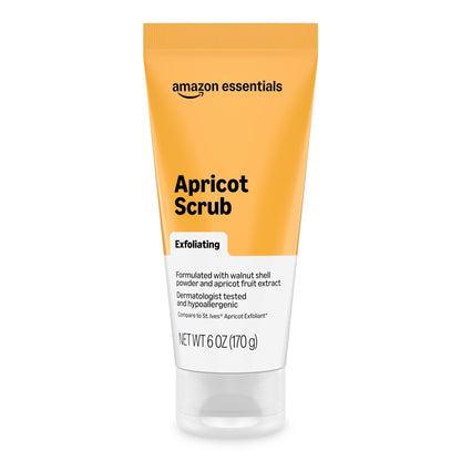 Amazon Essentials Exfoliating Apricot Face Scrub, Facial Cleanser, 6 Fluid Ounce Amazon Basics
