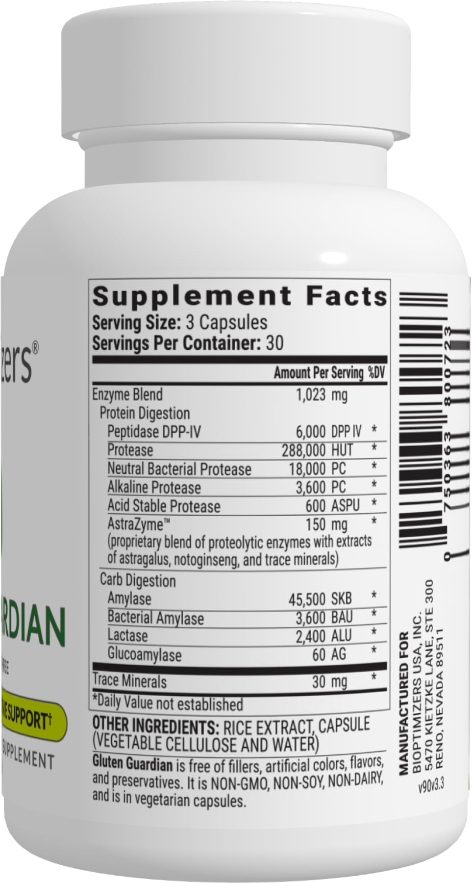 BIOptimizers Gluten Guardian 3.0 - Enzyme Supplement with DPP-IV to Support Gluten Digestion – May Help Prevent Bloating, BIOptimizers