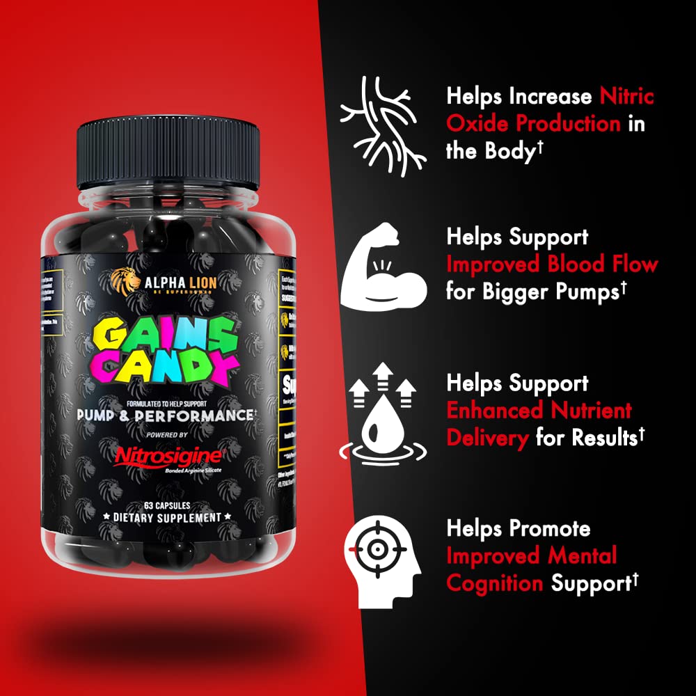 ALPHA LION Gains Candy, Pills that Support Weight Loss, Energy Supplements, 100% Natural Extract, Calorie Burning, Regulates Healthy Metabolism, 60 Capsules (Fat Loss - CaloriBurn®)