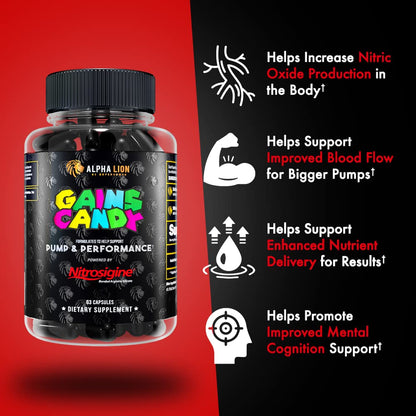 ALPHA LION Gains Candy, Pills that Support Weight Loss, Energy Supplements, 100% Natural Extract, Calorie Burning, Regulates Healthy Metabolism, 60 Capsules (Fat Loss - CaloriBurn®)