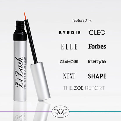 LiLash Purified Eyelash Serum for Longer & Fuller-Looking Lashes - Eyelash Enhancer, Safe for Use with Contacts, Lash Extensions, Sensitive Eyes - Vegan & Cruelty-free (2mL, 90-Day Supply) LiLash