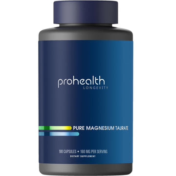 ProHealth Pure Magnesium Taurate, 160mg per Serving | Optimal Bioavailability Supplement for Healthy Aging | Supports Brain, Heart, and Muscle Health | Third-Party Tested for Quality | 180 Capsules ProHealth buy australia supplements