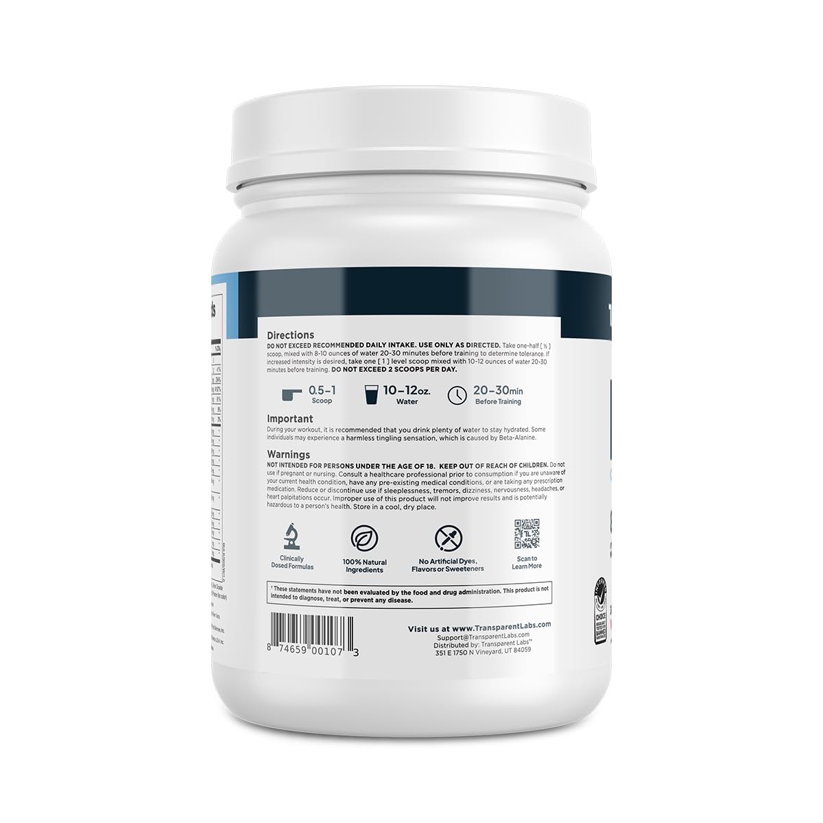 Transparent Labs Bulk Pre Workout Powder - Naturally Sweetened Preworkout for Men & Women, Pre Work Out for Muscle Building & Strength w/Beta Alanine & BetaPure - 30 Servings, Strawberry Lemonade