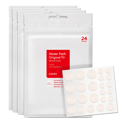 COSRX Acne Pimple Patch (96) Absorbing Hydrocolloid Original 3 Size Patches for Blemishes and Zits Cover COSRX