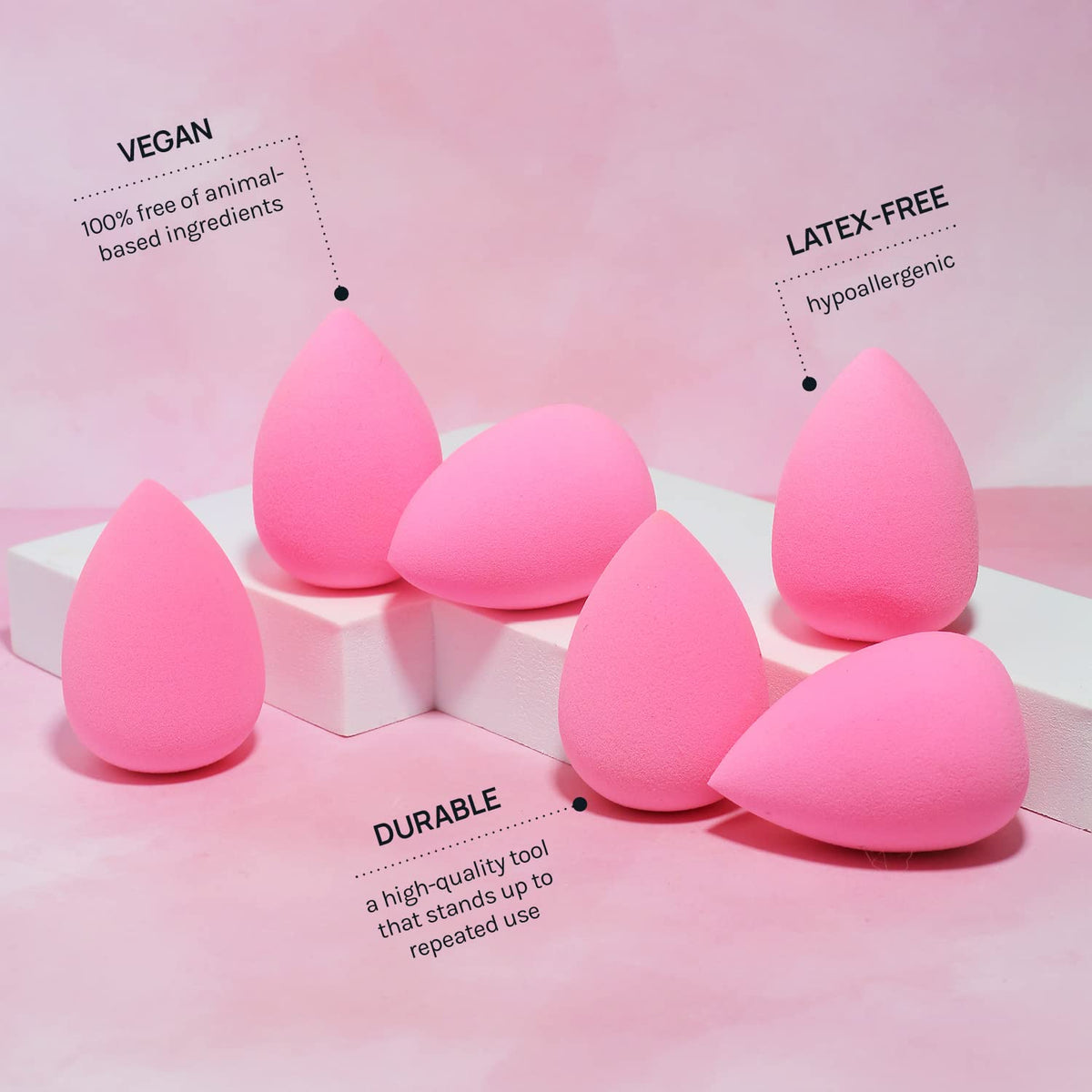 AOA Studio Collection makeup Sponge Set Latex Free and High-definition Set of 6 makeup Wonder blender For Powder Cream and Liquid, Super Soft Wonder Beauty Cosmetic AOA STUDIO