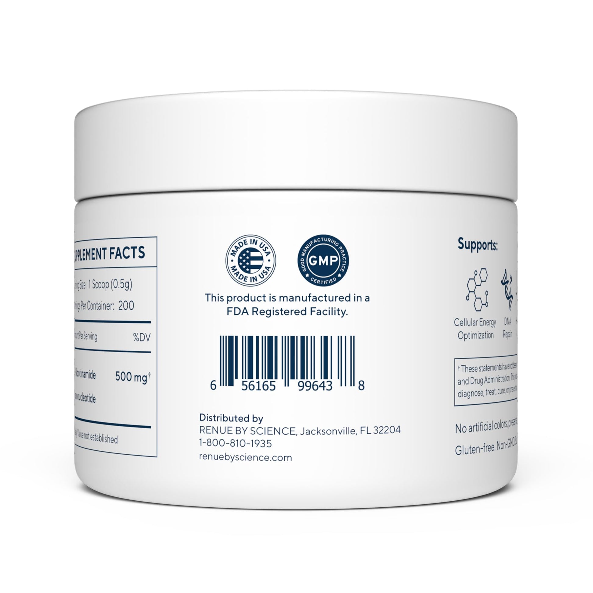 RENUE by Science NMN Powder | 100g Fast Dissolve Powder Supplement | 500mg Nicotinamide Mononucleotide per Serving | Manufactured in The USA Third-Party Tested Renue By Science buy australia supplements
