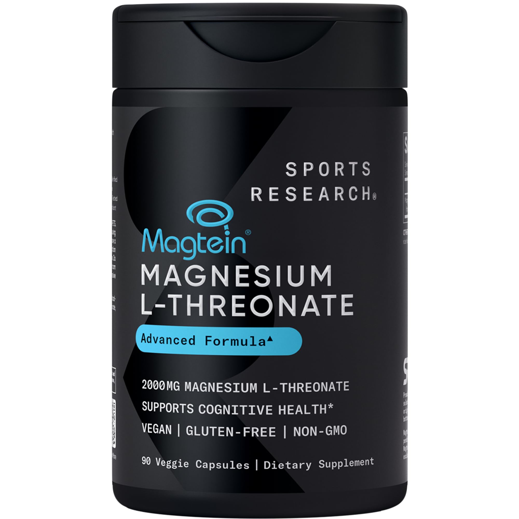 Sports Research® Magnesium L-Threonate Capsules 2000mg - High-Absorption Magtein® for Enhanced Brain Health, Memory, Focus & Restful Sleep Support - Vegan · Non-GMO · Gluten Free - 90 Count Sports Research buy supplements Au