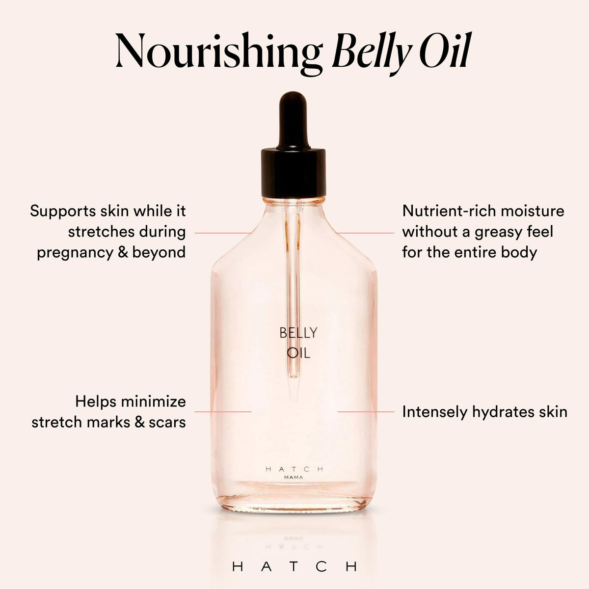 HATCH Belly Oil, Pregnancy & Postpartum Body Skincare, 6.7 Fl Oz HATCH