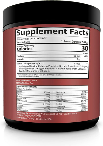 Wholesome Wellness Multi Collagen Protein Powder Hydrolyzed (Type I II III V X) + Super-Absorb Multi Collagen Pills (Type I II III V X) Bundle Gsupps Australia