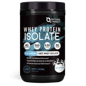 NATURE TARGET Unflavored Whey Protein Isolate - 26g Protein, 0g Sugar, Keto Friendly - No rBGH, Grass Fed - Perfect for Coffee, Baking & Smoothies - 1.10 LB (16 Servings) NATURE TARGET buy australia supplements