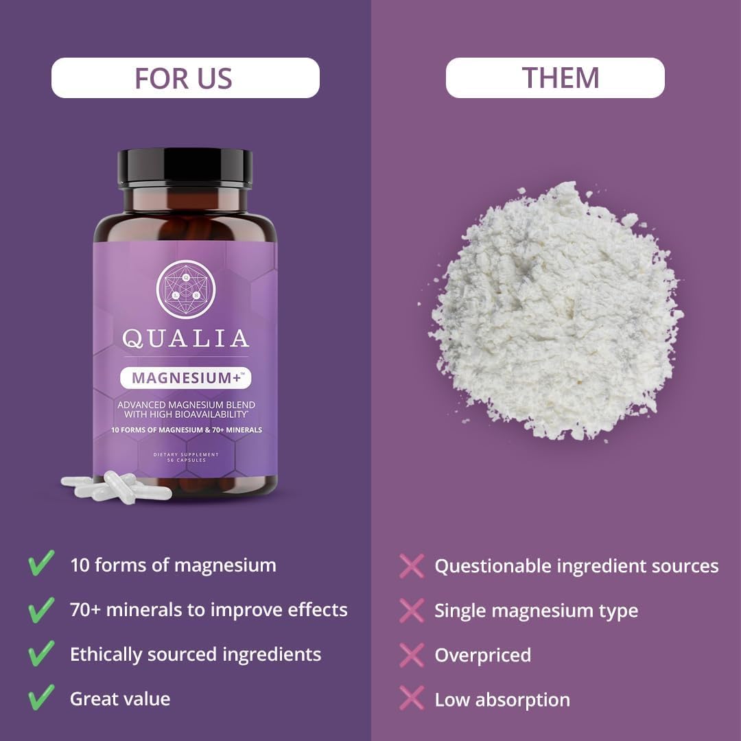 Qualia Magnesium Supplement | 10 Bioavailable Forms, Including Magnesium Glycinate, with 70+ Supporting Minerals, +7 Amino Acids | Doctor-Formulated to Support Sleep, Stress Relief, Heart, Relaxation QUALIA LIFE SCIENCES buy australia supplements