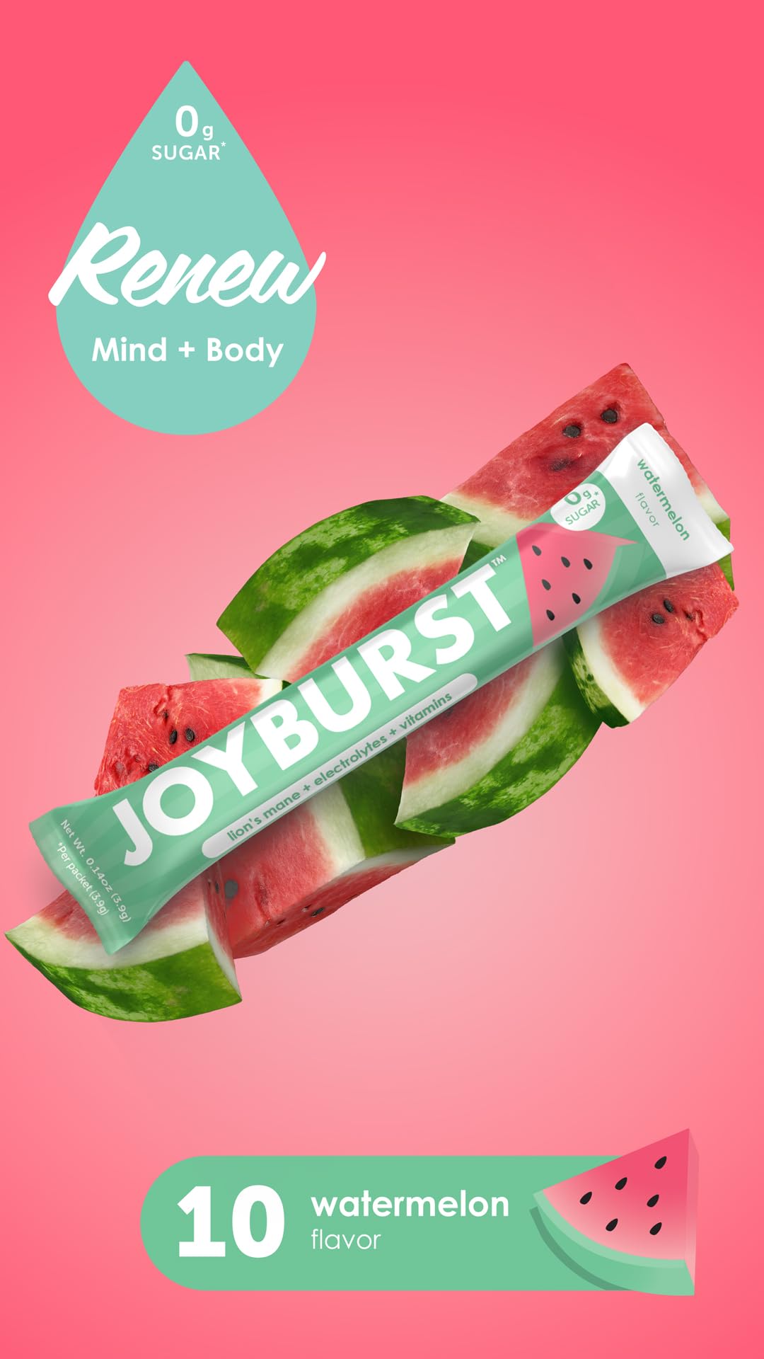 Joyburst Sugar Free Electrolytes Powder Packets, Instant Hydration Drink Mix Sticks, Variety Pack (10 Watermelon, 10 Strawberry Lemonade), Rehydrate On-The-Go JOYBURST buy australia supplements