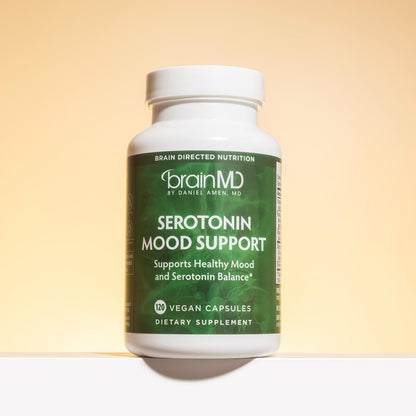 BRAINMD Dr Amen Serotonin Mood Support - 120 Capsules - Supports Healthy Serotonin Balance - Gluten Free - 30 Servings