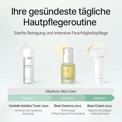 mixsoon Pure Glow Essentials Set - 5-Step Skincare Kit - Travel kit, Travel size kit, Hydrating Skincare Gift Set (15ml*1+20ml*3+30ml*1) Korean Glass Skin Care mixsoon