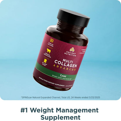 Ancient Nutrition Multi Collagen Advanced Lean with Probiotics, Hydrolyzed Collagen Peptides Supports Healthy Ancient Nutrition