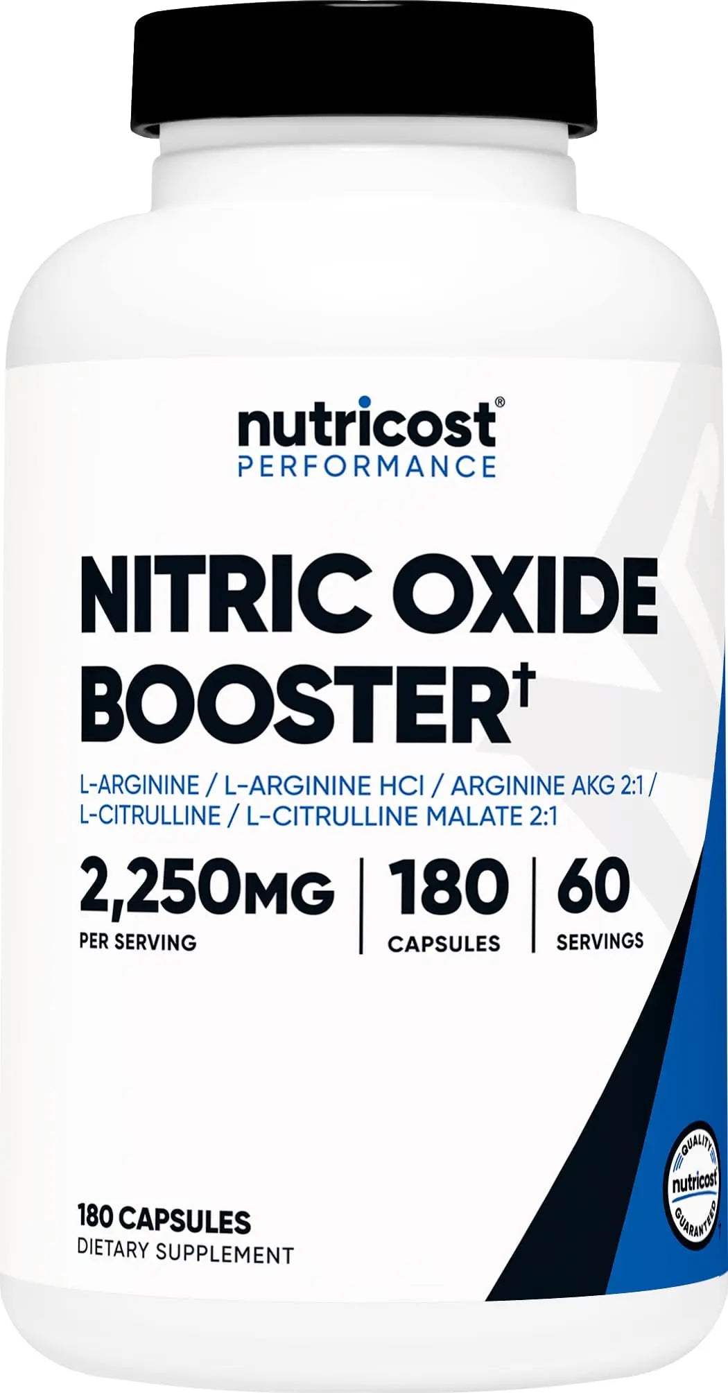 Nutricost Nitric Oxide Booster 2250mg, 180 Capsules - 750mg Per Casule, 60 Servings - Gluten Free and Non-GMO Nutricost