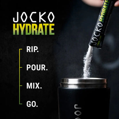 Jocko Fuel Packets Low Sugar - Hydration Amplifier Packets for Recovery, Dehydration, & Exercise - with Vitamins B6, B12 & C (16 Packets) Lemon Lime Jocko Fuel