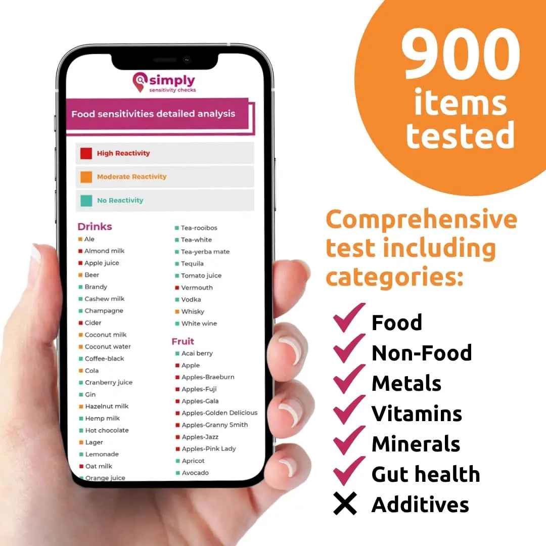 Simply Sensitivity Checks 900+ Items Food Sensitivity Test Kit for Adults – Foods & Non-Foods, Including Lactose, Gluten, Vitamins, Minerals, Gut Health & More – at-Home Food Intolerance Test Kit Simply Sensitivity Checks buy australia supplements