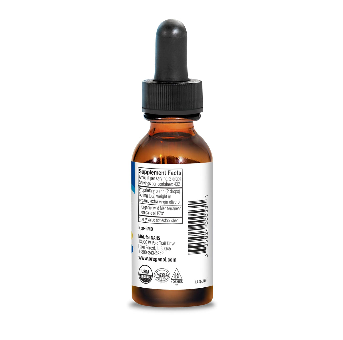 NORTH AMERICAN HERB & SPICE Oreganol - 1 fl. oz. - Unprocessed, Wild, Organic Oregano Oil NORTH AMERICAN HERB & SPICE