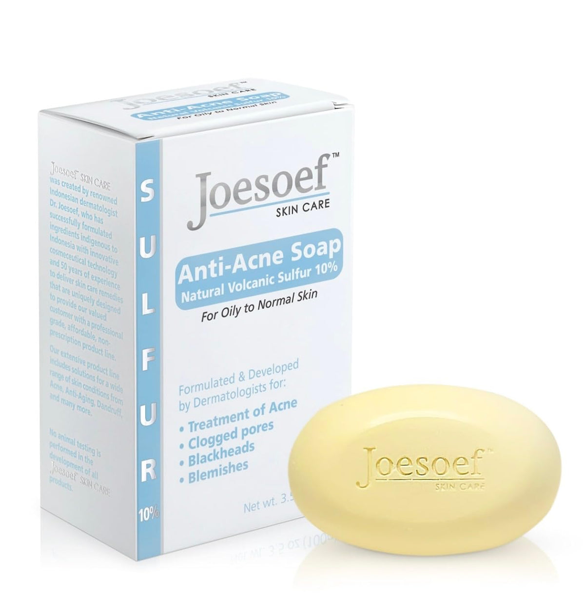 JOESOEF Sulfur Acne Soap, Pharmaceutical Grade, Derm Approved 100g JOESOEF SKIN CARE