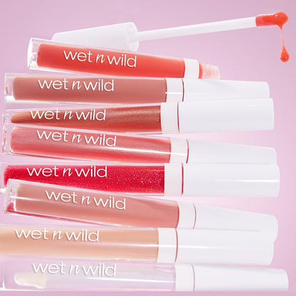 wet n wild MegaSlicks Lip Gloss, Ultra-Glossy, Vitamin-E Enriched, Ultra-Gloss High Shine Moisturizing, Cruelty-Free & Vegan - Crystal Clear wet n wild