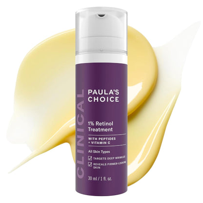 Paula's Choice CLINICAL 1% Retinol Treatment with Peptides, Vitamin C & Licorice Extract, Firming Cream for Face, Anti-Aging & Wrinkles, Fragrance Free, 1 Fl Oz Paula's Choice