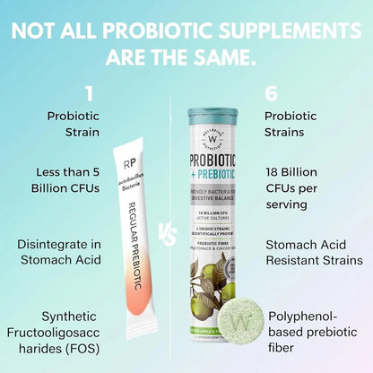 Wellbeing Nutrition Daily Probiotics + Prebiotics | Improve Metabolism, Acidity Relief, Digestion & Gut Health | 18 Billion CFU Organic Probiotics Supplement WELLBEING NUTRITION