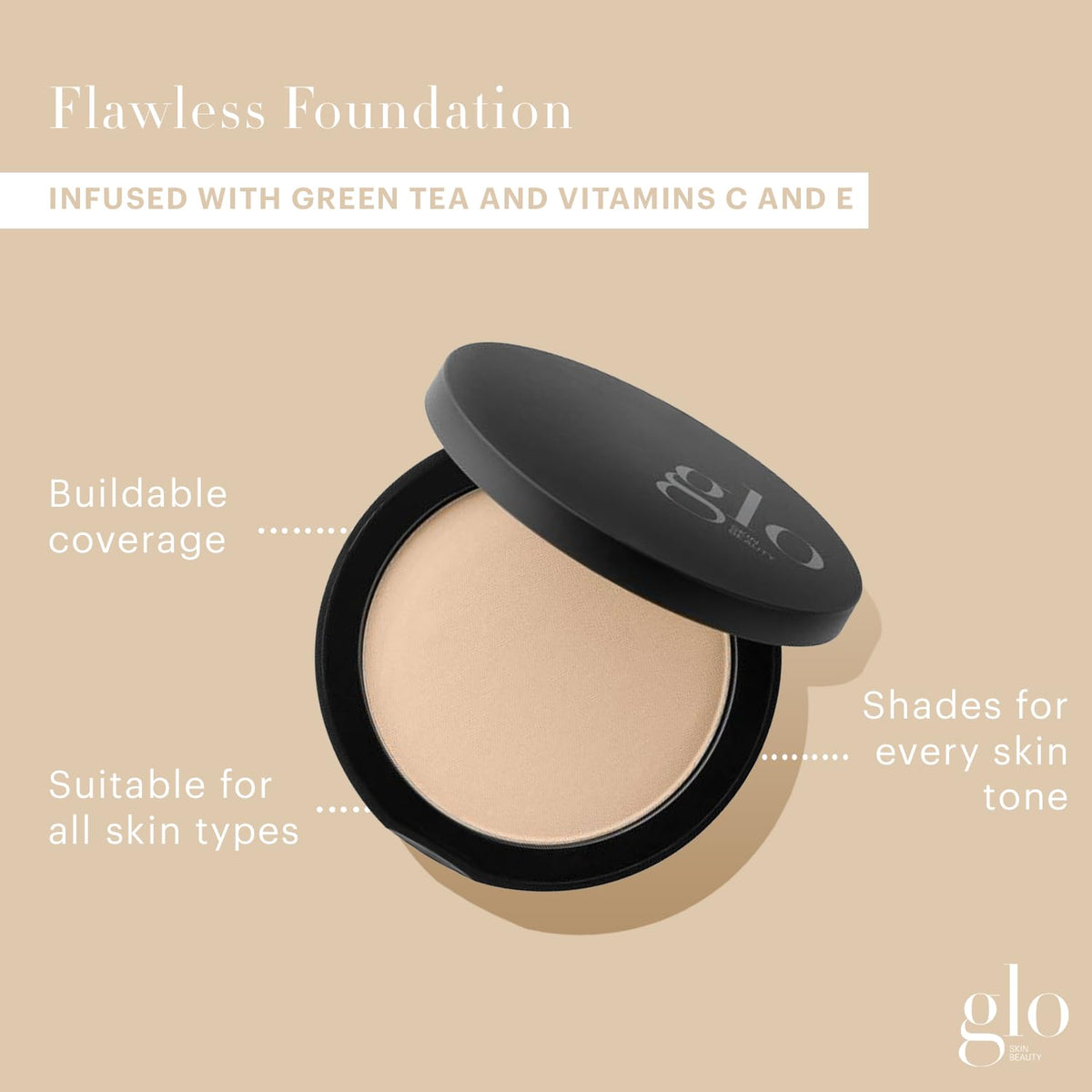 Glo Skin Beauty Pressed Base Powder Foundation Natural Medium 0.92oz Glo Skin Beauty