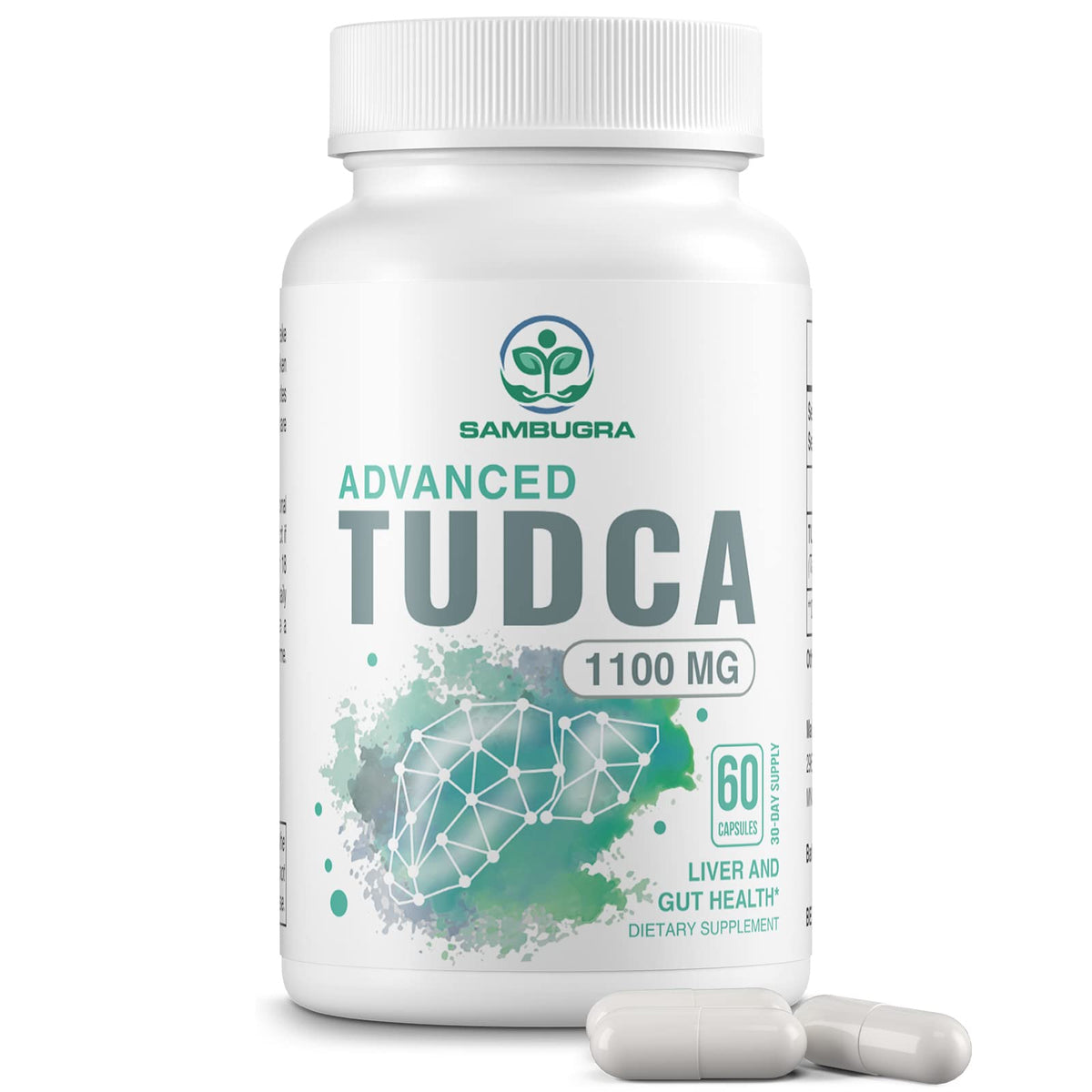Sambugra TUDCA Liver Supplements 1100mg, 3rd Party Tested Ultra Strength Bile Salt TUDCA Supplement, Liver Support for Detox Sambugra