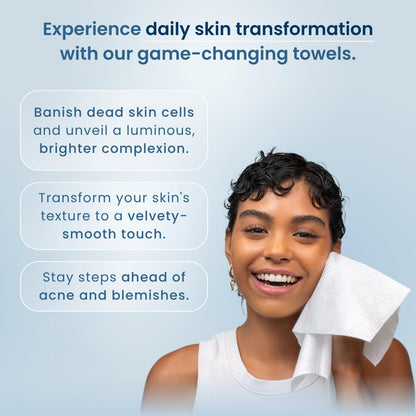 Clean Skin Club Clean Towels XL® Supreme, 100% USDA Biobased Face Towel, Disposable Face Towelette, Eczema Association Accepted, Thicker Textured Dry Wipes, Ultra Absorbent & Soft, 1 Pack, 50 Ct CLEAN SKIN CLUB