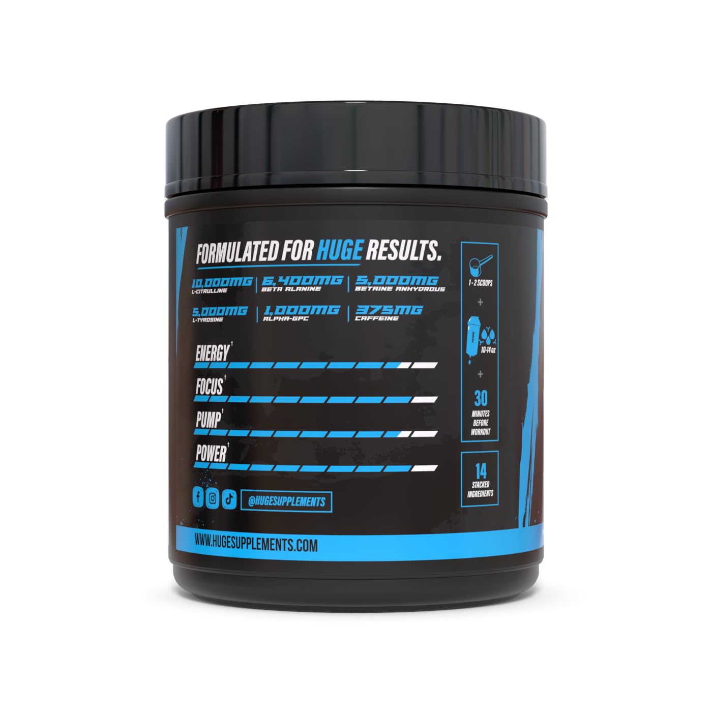 Wrecked Pre Workout Powder, Advanced Formula, Boosts Energy, Focus, Pumps & Performance, 10g L-Citrulline, 6.4g Beta Alanine, 5g Tyrosine, 1g Alpha GPC, 375mg Fast-Acting Caffeine & More (40 Servings)