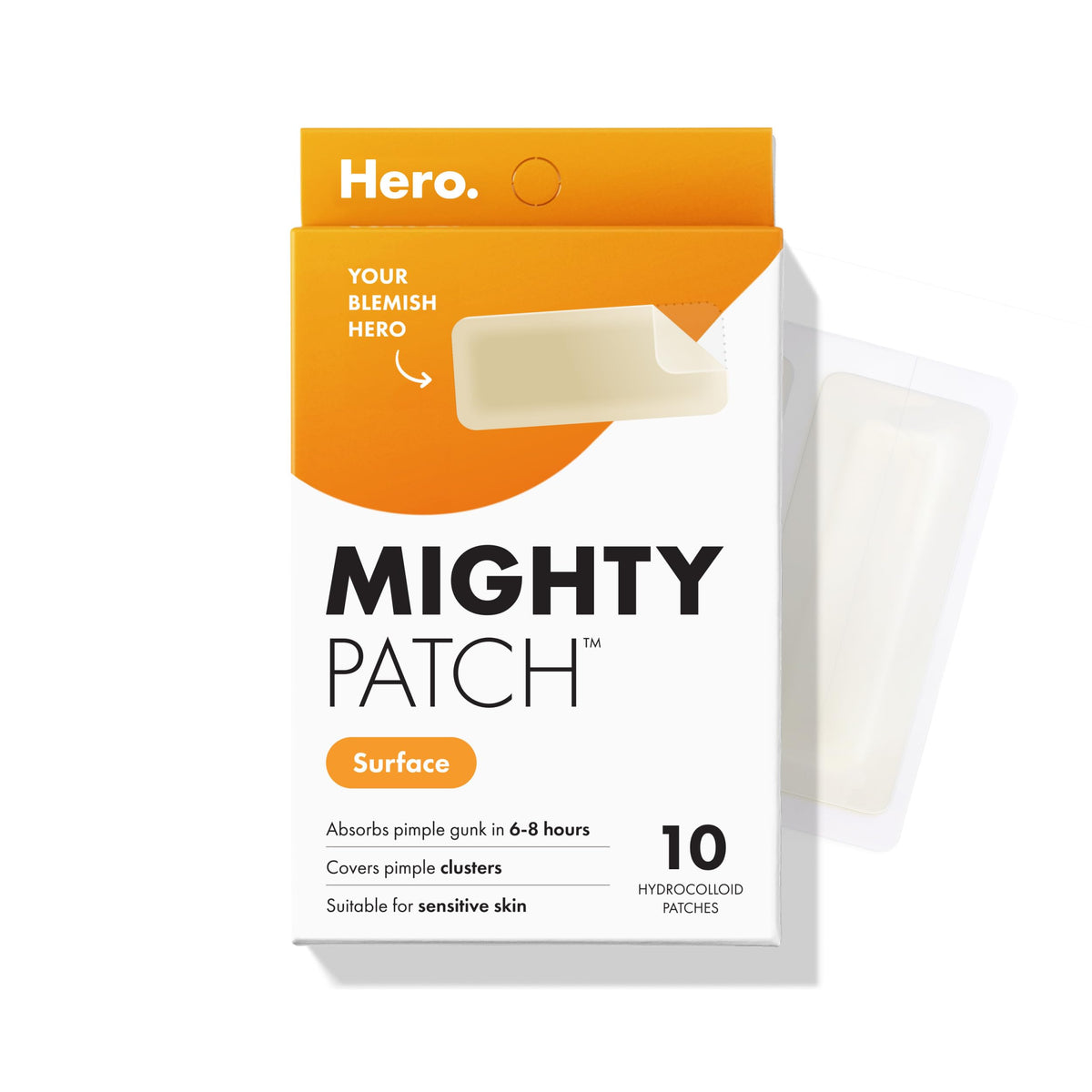 Hero Cosmetics Mighty Patch Surface Large Acne Pimple Patches, 10 Ct Mighty Patch