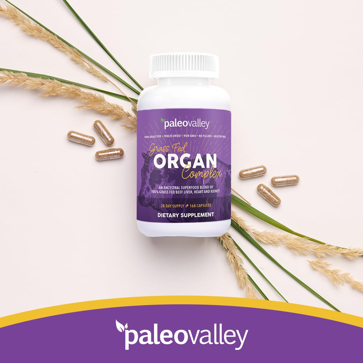 Paleovalley Grass Fed Beef Organ Complex - Freeze-Dried Beef Liver, Heart, and Kidney Blend, 1 Bottle Paleovalley buy australia supplements