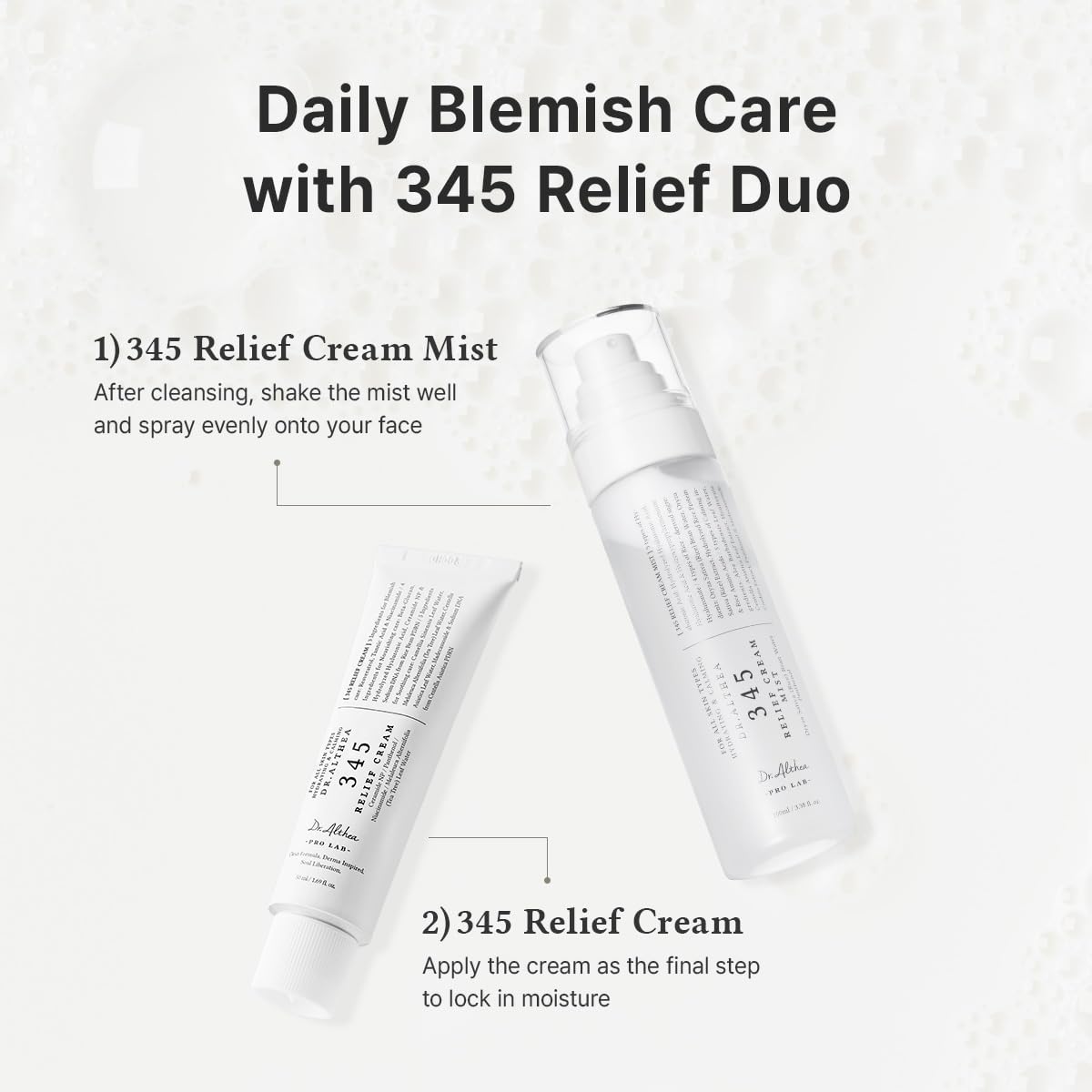 Dr.Althea 345 Relief Cream & Mist Duo, Korean Vegan Skin Care Set Dr.Althea