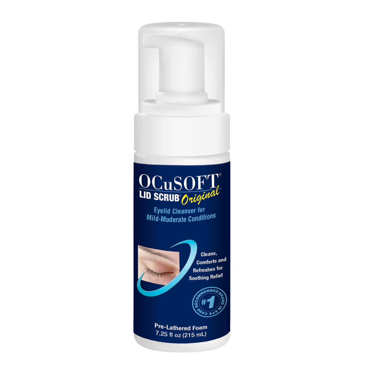 OCuSOFT Lid Scrub Original Foaming Eyelid Cleanser - Mild Instant Foaming Eyelid & Eyelash Cleanser - Daily Eyelid Wash to Remove Oil, Dust, Pollen & Eye Makeup - 7.25 fl oz OCuSOFT
