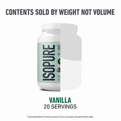 Isopure Plant-Based Protein Powder – 20g Organic Pea and Rice Protein with a Complete Amino Acid Profile – Supports Muscle Recovery Isopure