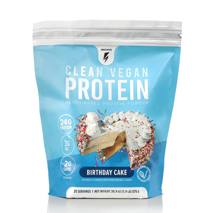 InnoSupps Clean Vegan Protein - Plant Based, Vegan, Natural, No Artificial Sweeteners, No Gluten, No Dairy. Lactose Free, Low Carbs, Low Fat, No Sugar Added, Soy Free, Non-GMO (Lemon Sugar Cookie)