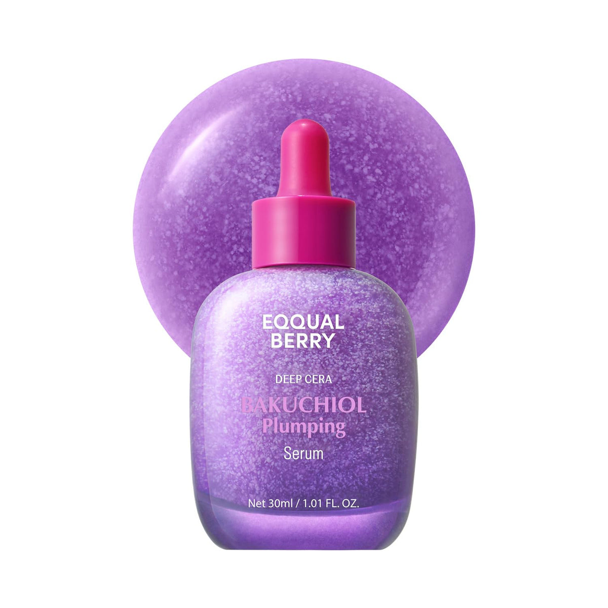 EQQUALBERRY Bakuchiol Plumping Face Serum - Retinol Natural Alternative for Sensitive Skin, with Niacinamide & Hyaluronic Acid, Pore & Wrinkle Korean Skin Care (1.01oz / 30ml) EQQUALBERRY