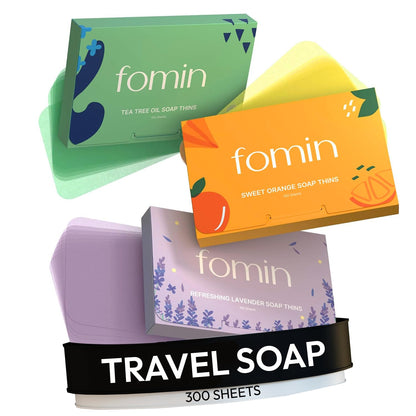 FOMIN Paper Soap Sheets for Hand Washing - 300 Variety Travel Soap Sheets FOMIN