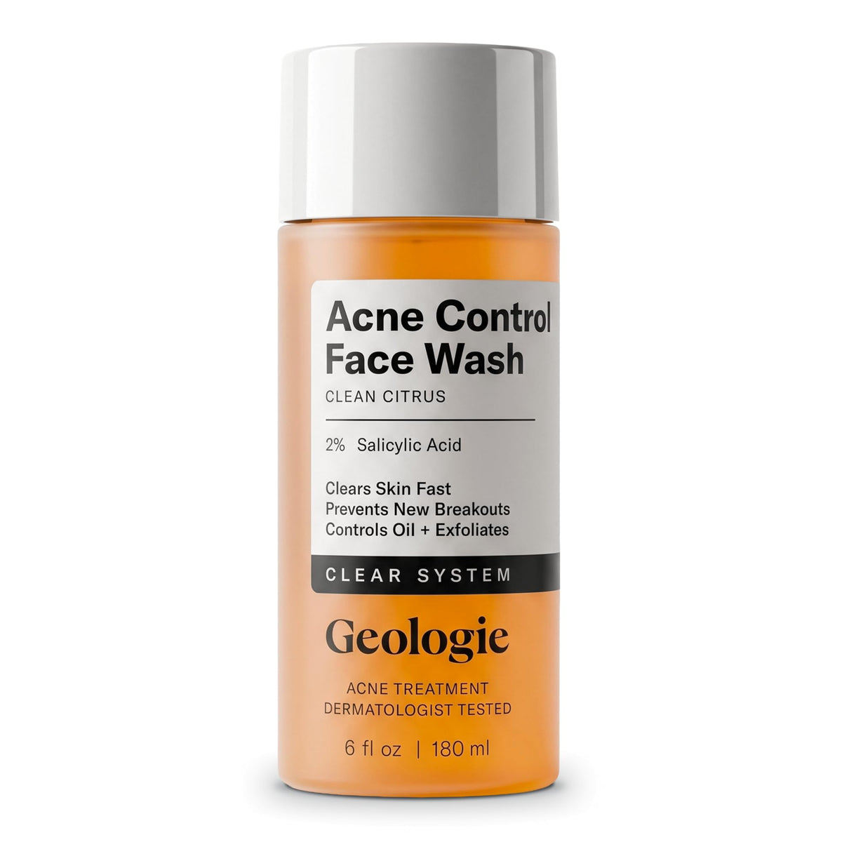 Geologie Acne Control Face Wash and Anti-Pimple Pack Bundle, Salicylic Acid, Spot Treatment, Hydrocolloid Pimple Patches, BPO-Free, 2-Piece Set Geologie