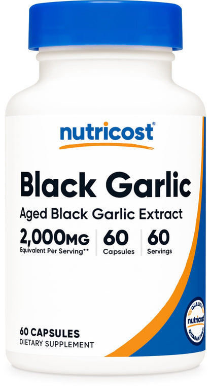 Nutricost Black Garlic Extract 60 Capsules for 60 Servings Per Bottle - Aged Black Garlic Extract, Vegan Nutricost