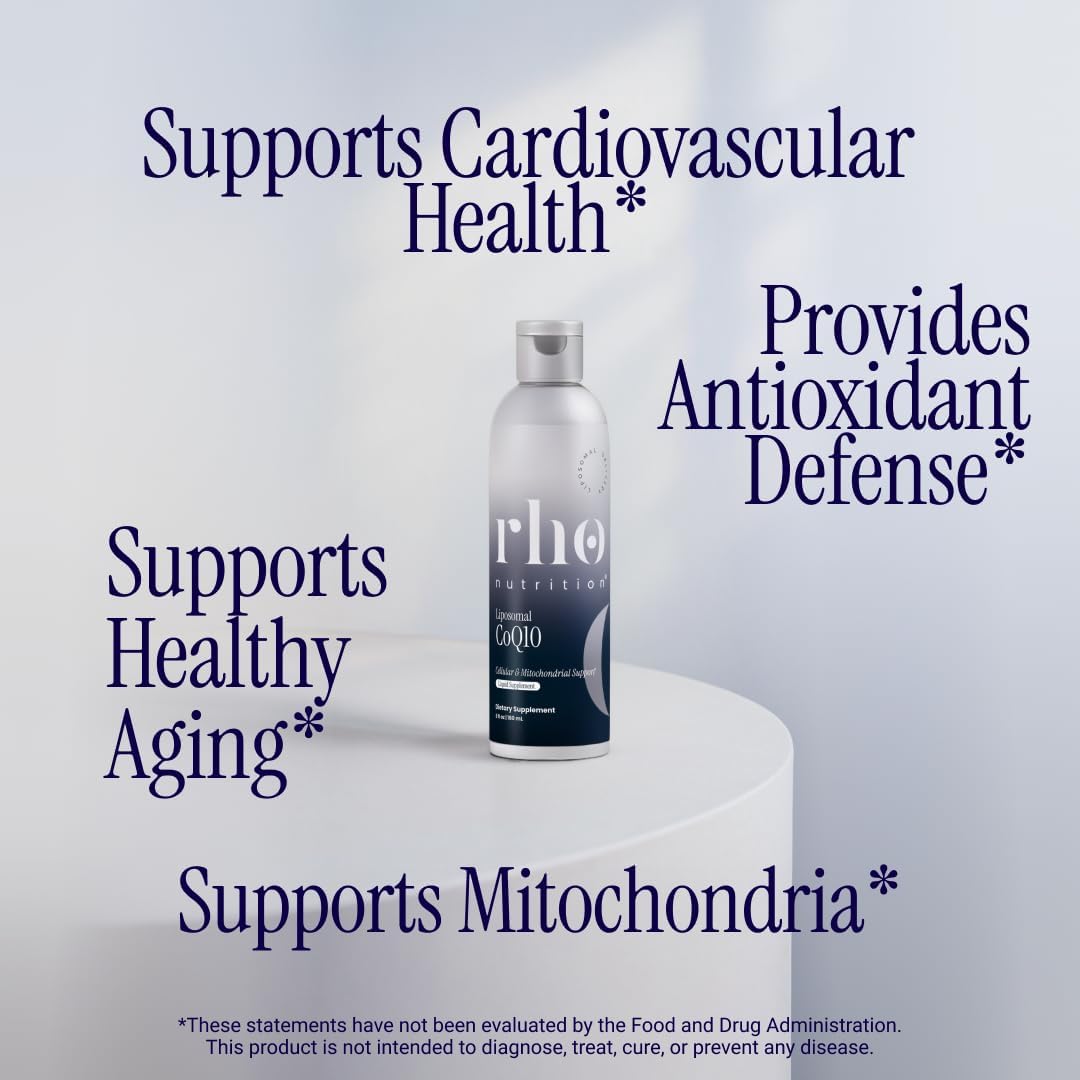 Rho Nutrition Liposomal CoQ10 – High-Absorption Liquid Coenzyme Q10 for Heart Health, Cellular Energy & Antioxidant Support – Supports Healthy Aging – Vegan, Sugar-Free, Non-GMO – 6 fl oz, 30 Servings Gsupps Australia