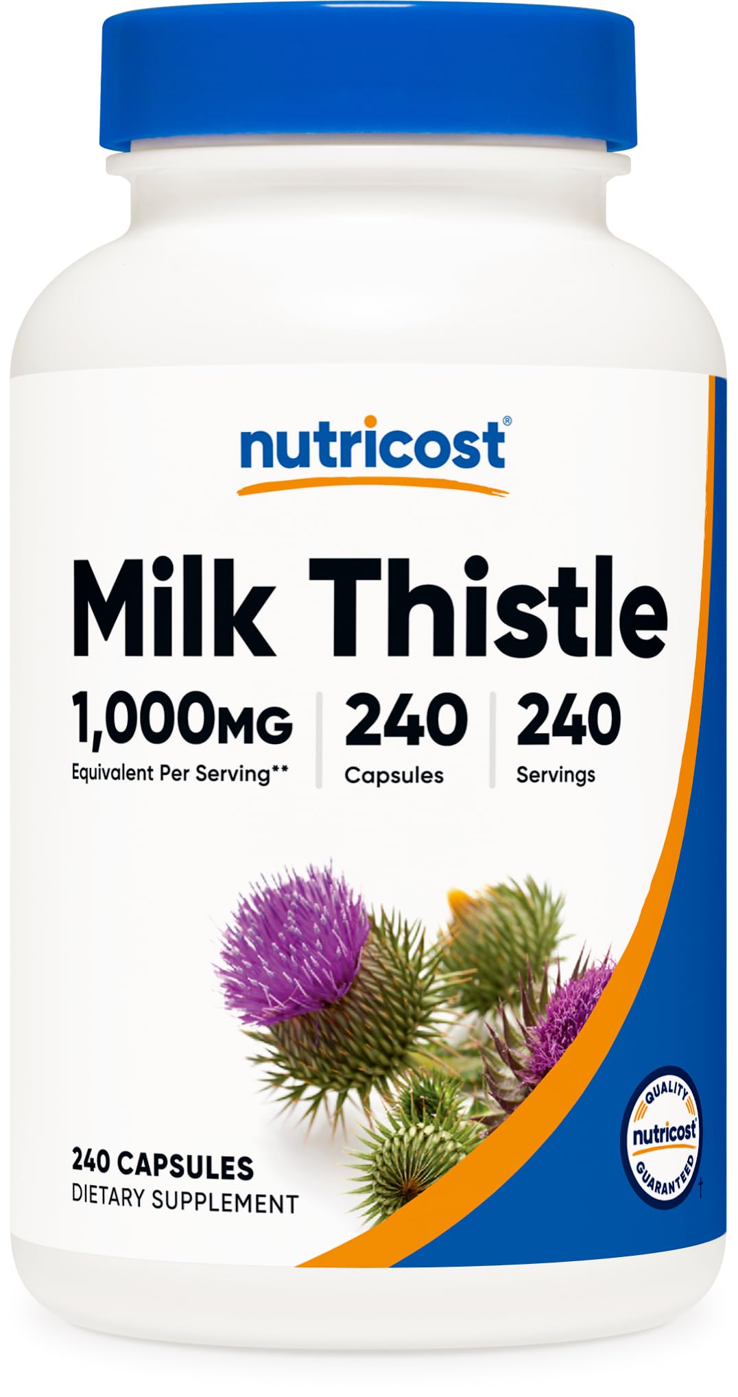 Nutricost Milk Thistle Extract 240 Capsules for 240 Servings Per Bottle - Vegan, GMO Free and Gluten Free Nutricost